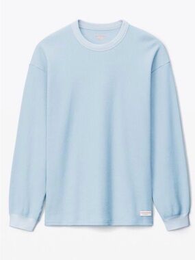 Alexander Wang waffle crew neck long sleeve in Blue Pearl
